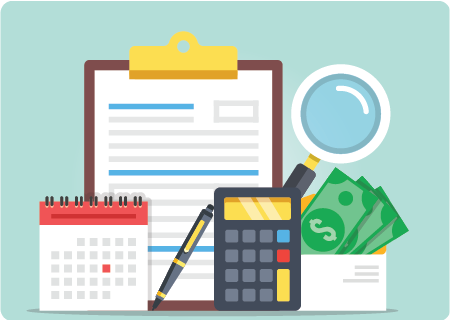 Calculators and financial documents