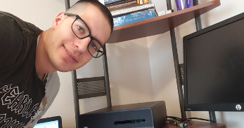 Student with Computer