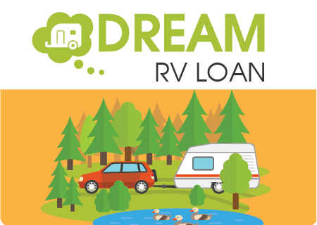 Camping site with car and RV