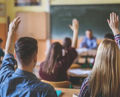 Class With Hands Raised